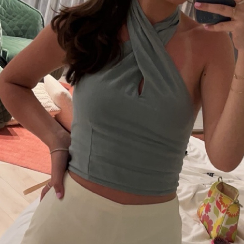 Abercrombie Linen Halter Tie Top